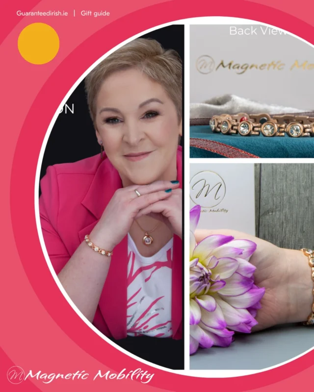 ✨ Member Spotlight ✨
Say hello to @magneticmobility, one of our amazing Guaranteed Irish Gifts members! 
Their beautifully crafted magnetic therapy jewellery blends wellness with style — the perfect thoughtful gift or personal treat. 💫
 
Proudly designed in Ireland and made with care, Magnetic Mobility is where fashion meets function.
 
📍 If you’re at @punchestownraces this weekend, don’t miss the chance to visit them at the Osprey Shopping Village – you’ll love what you find!
 
#GuaranteedIrish #MagneticMobility #IrishDesign #ShopLocal